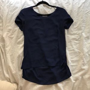Midnight blue semi-sheet blouse